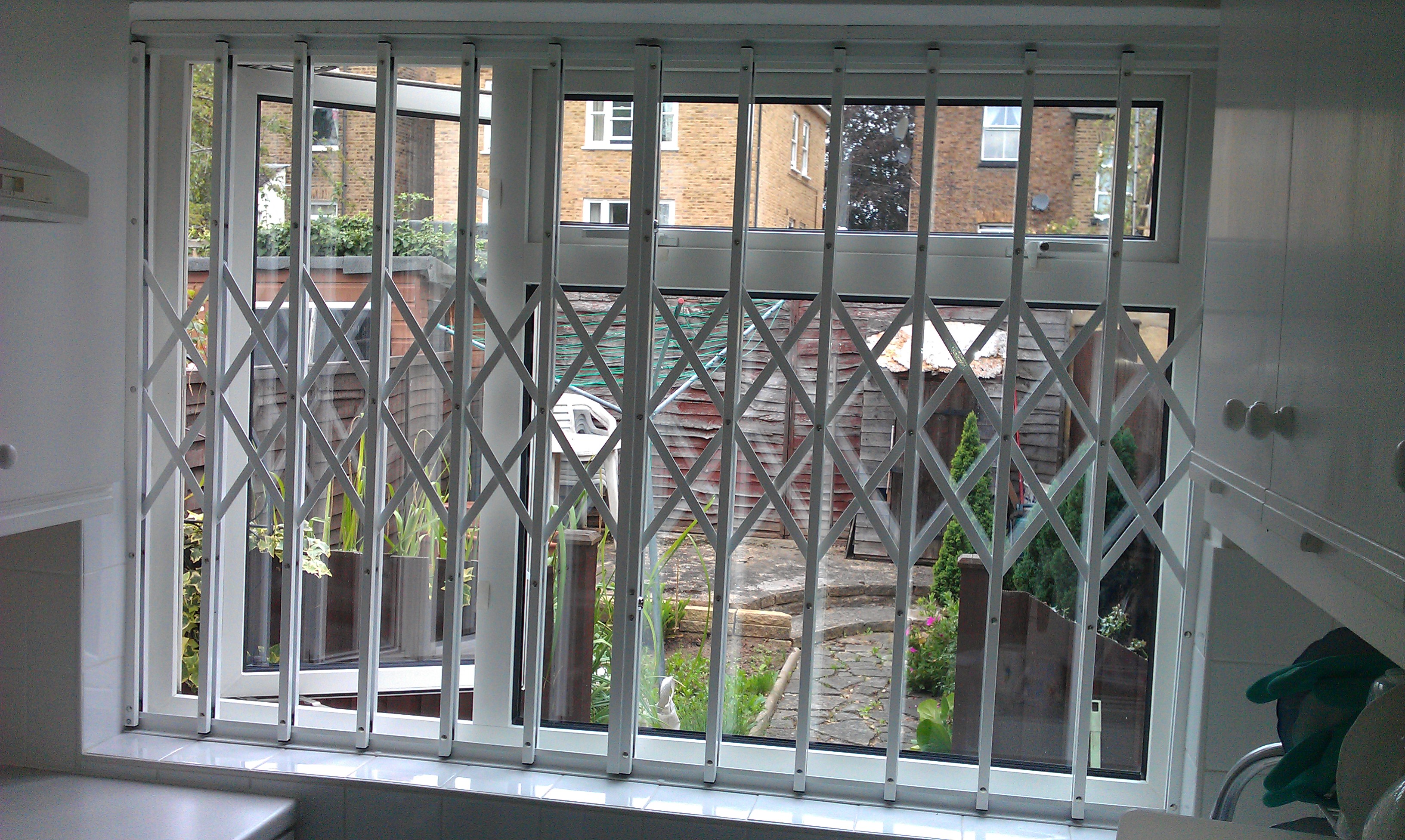 Kitchen White Window Interior Fitted Security Grilles