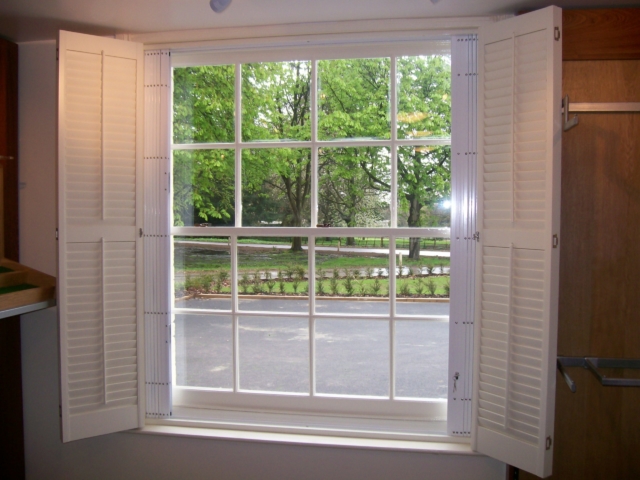 Window security grilles neatly retracted