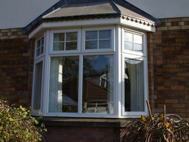 Bay window security grilles retracted