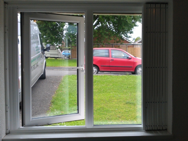 Security window grilles neatly closed