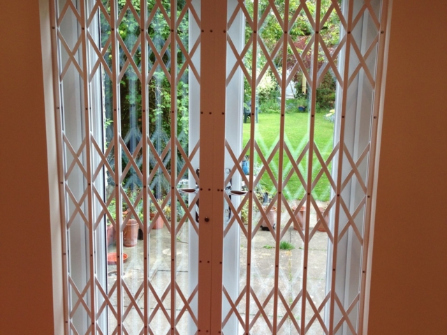 Concertina security grilles for french patio door