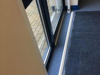 Lift out track - removable track for inward opening door Lift out track - removable track for inward opening door