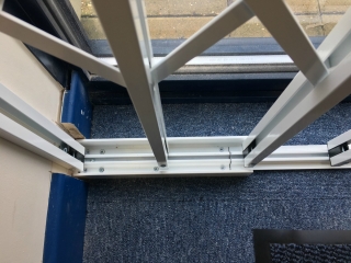 Collapsible security grilles using Lift out track Collapsible security grilles using Lift out track