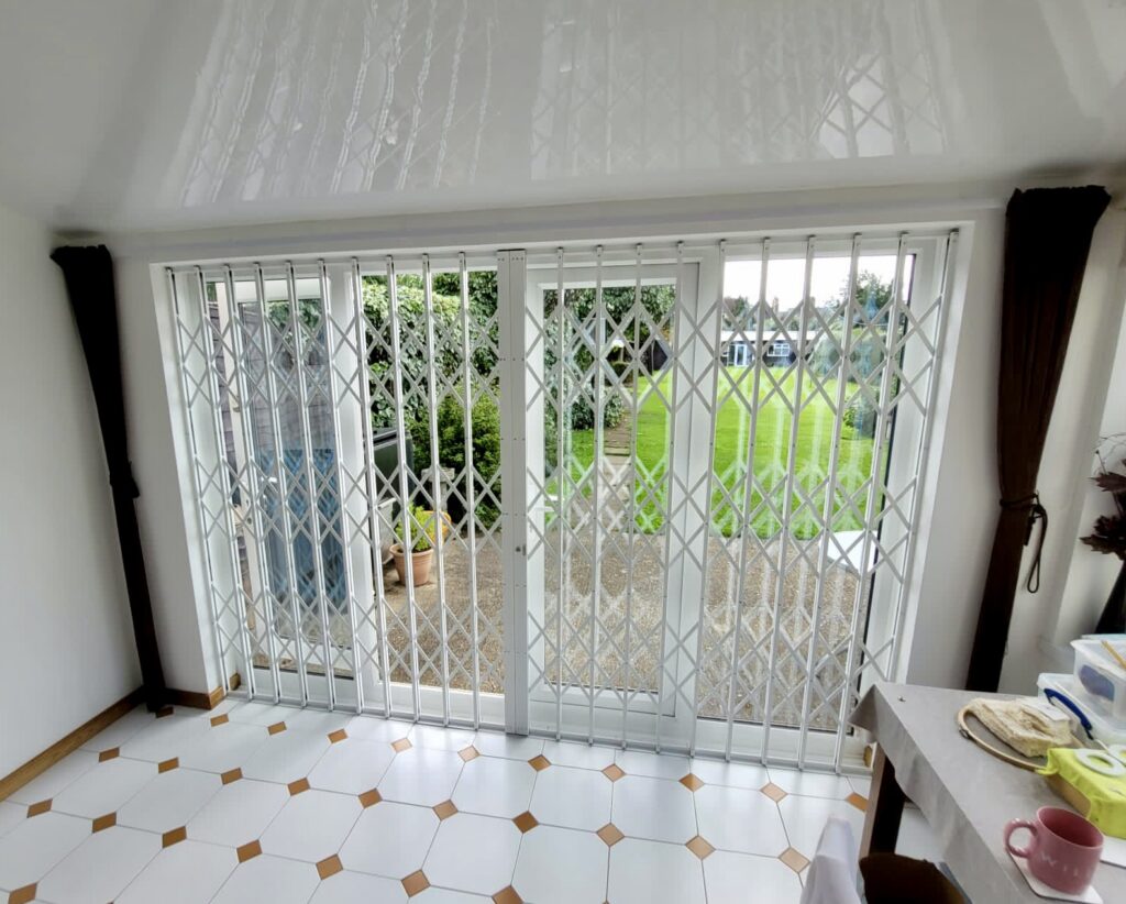 Patio door security grilles